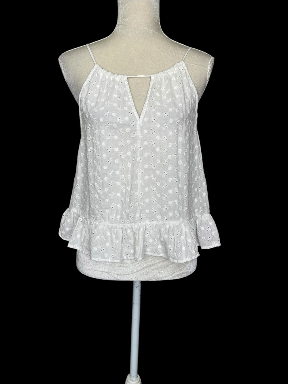 Caution to theWind  Eyelet Ruffle Cami Top Lightweight Women's Size S Summer